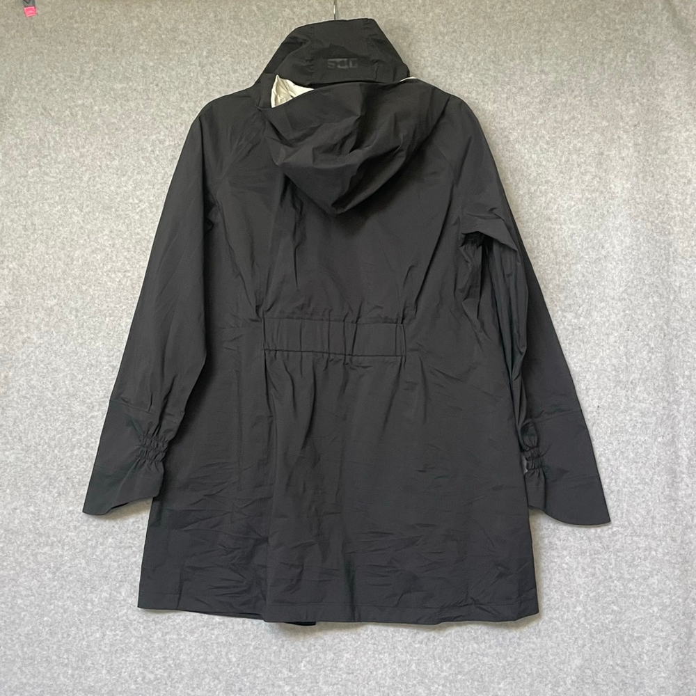 Women's Stio Ski Jacket Size L Black Waterproof Pertex Shield Hooded - Picture 2 of 9